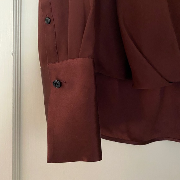 rag & bone Max Silk Blouse - XS - Burgundy - Picture 12 of 13